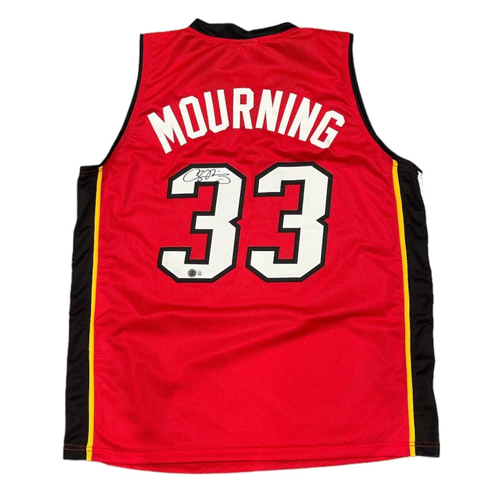 Alonzo Mourning Signed Custom Jersey Beckett Witness Authenticated-Powers Sports Memorabilia