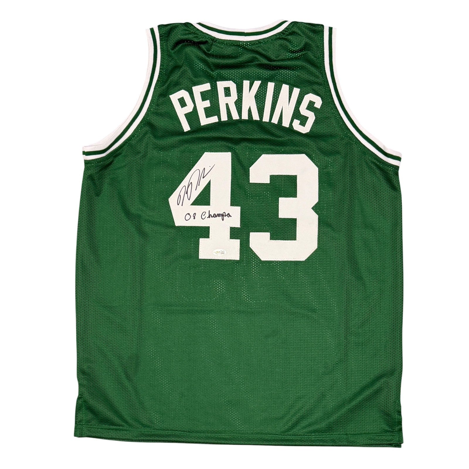 Kendrick Perkins Signed Custom Jersey w/ 08 Champ JSA Witness Authenticated-Powers Sports Memorabilia