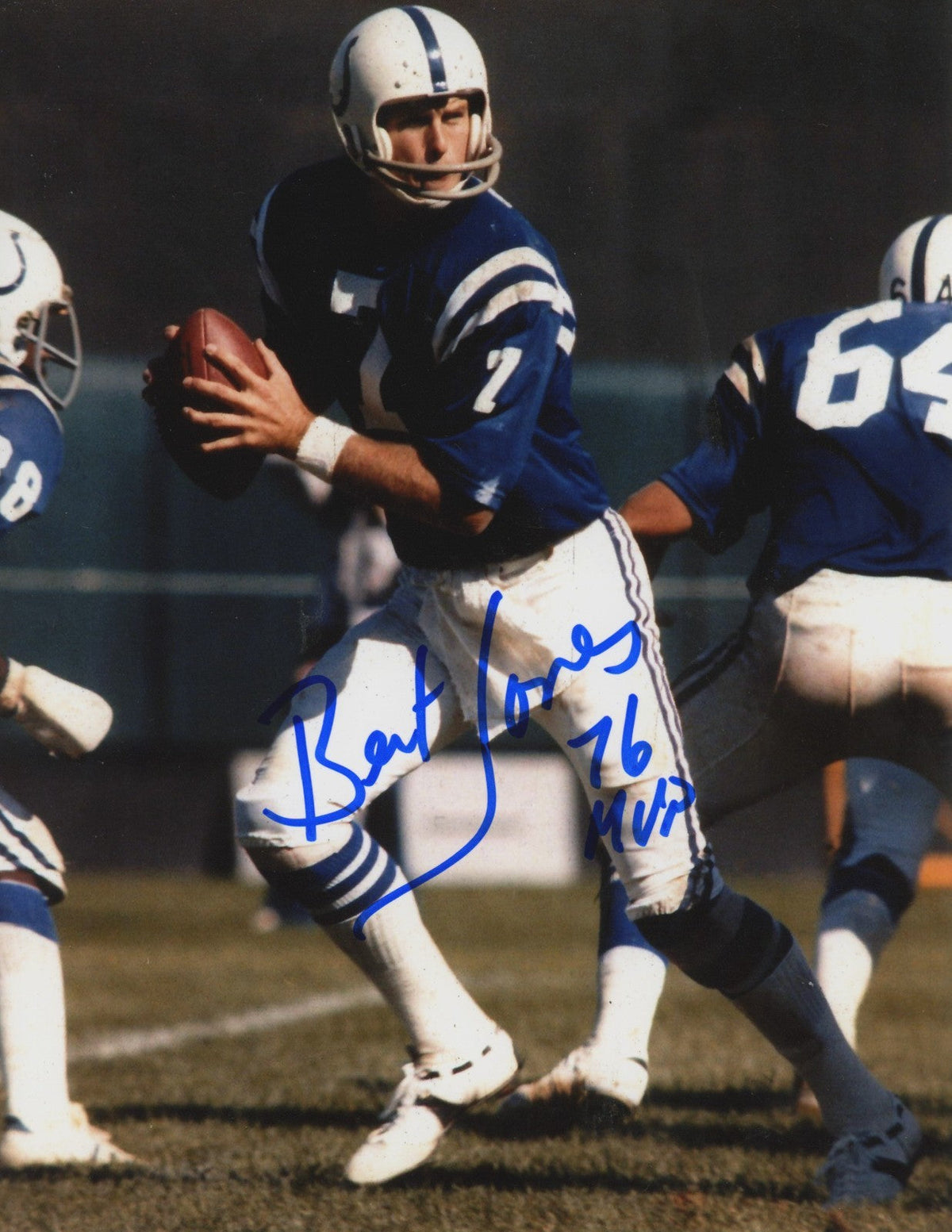 Bert Jones Signed Autographed Baltimore Colts 8x10 Photo w/ 76 MVP LSCM COA-Powers Sports Memorabilia