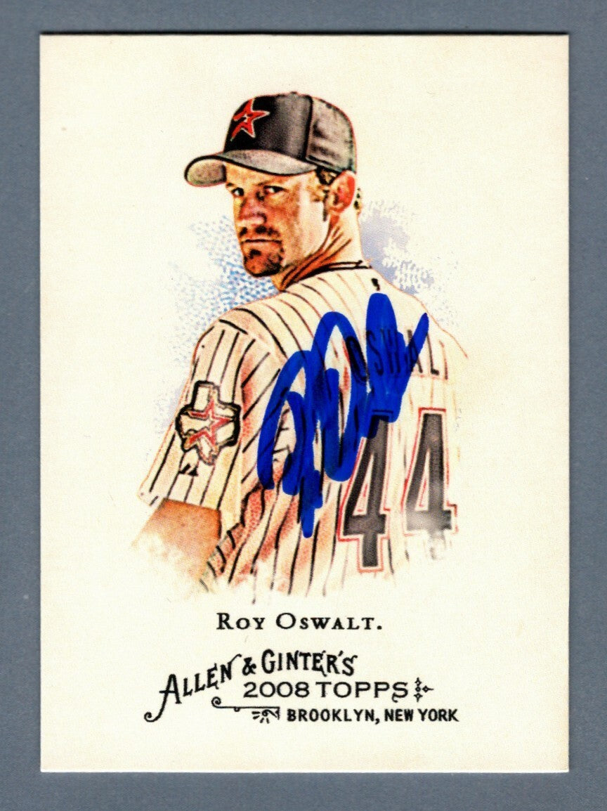 Roy Oswalt Signed 2008 Topps Allen & Ginter #225 LSCM Authenticated Houston Astros-Powers Sports Memorabilia