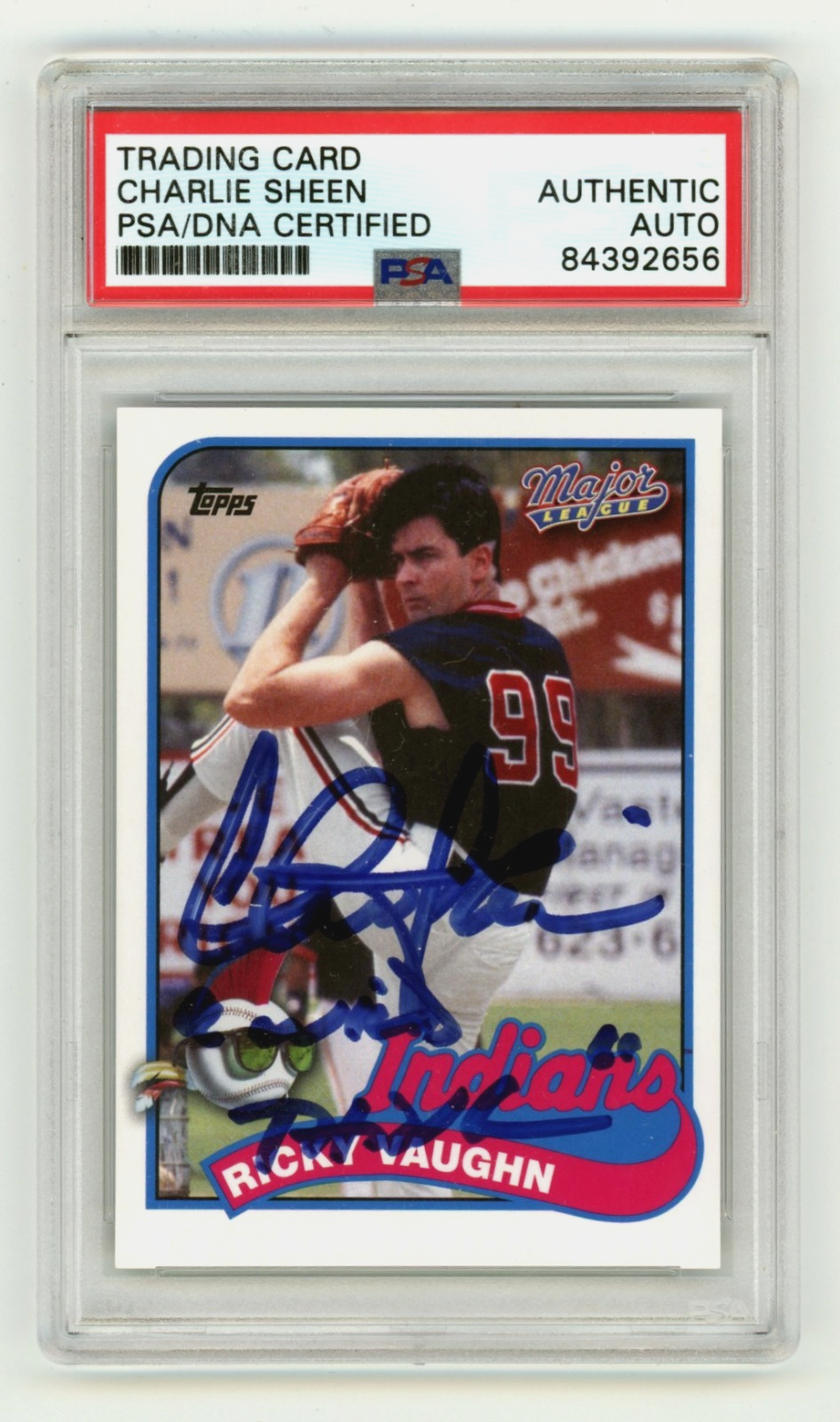 Charlie Sheen 2014 Topps Archives Major League Wild Thing PSA Auto Ricky Vaughn-Powers Sports Memorabilia
