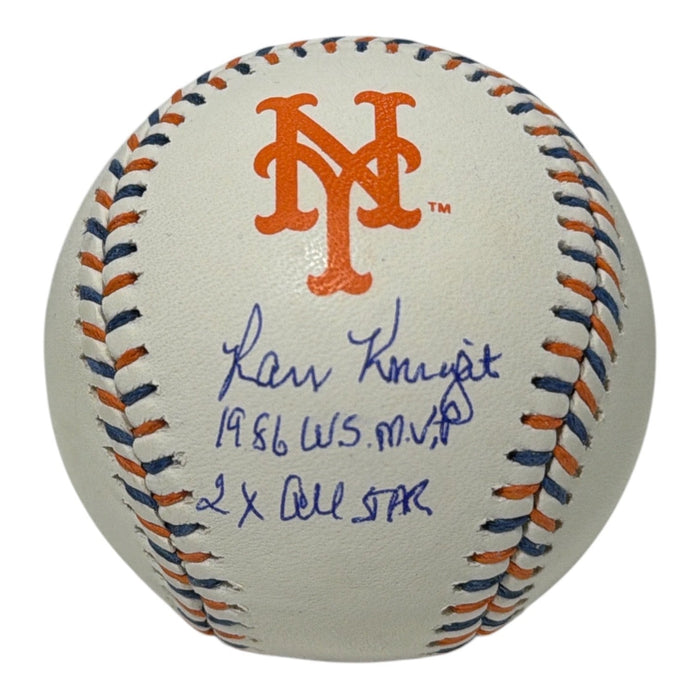 Ray Knight Signed New York Mets Logo Baseball w/ 2 Insc MVP JSA Authenticated-Powers Sports Memorabilia