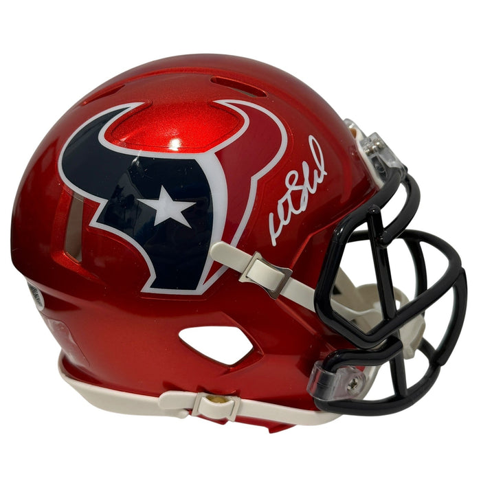 Matt Schaub Signed Houston Texans Alt Red Mini Helmet JSA Witness Authenticated-Powers Sports Memorabilia