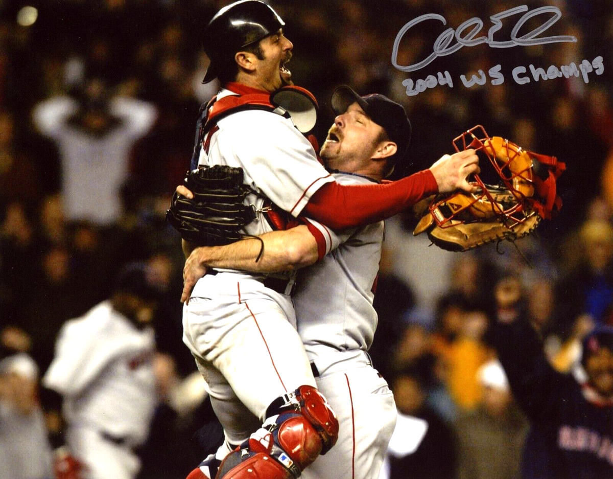 Alan Embree Signed Boston Red Sox 8x10 Photo w/ 2004 WS Champs LSCM Authenticated-Powers Sports Memorabilia