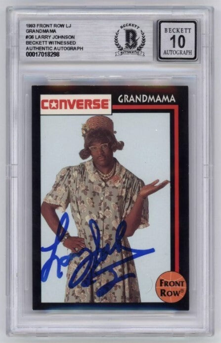 Larry Johnson 1993 Front Row #G6 Grandmama Converse Signed Beckett BGS 10 Auto-Powers Sports Memorabilia