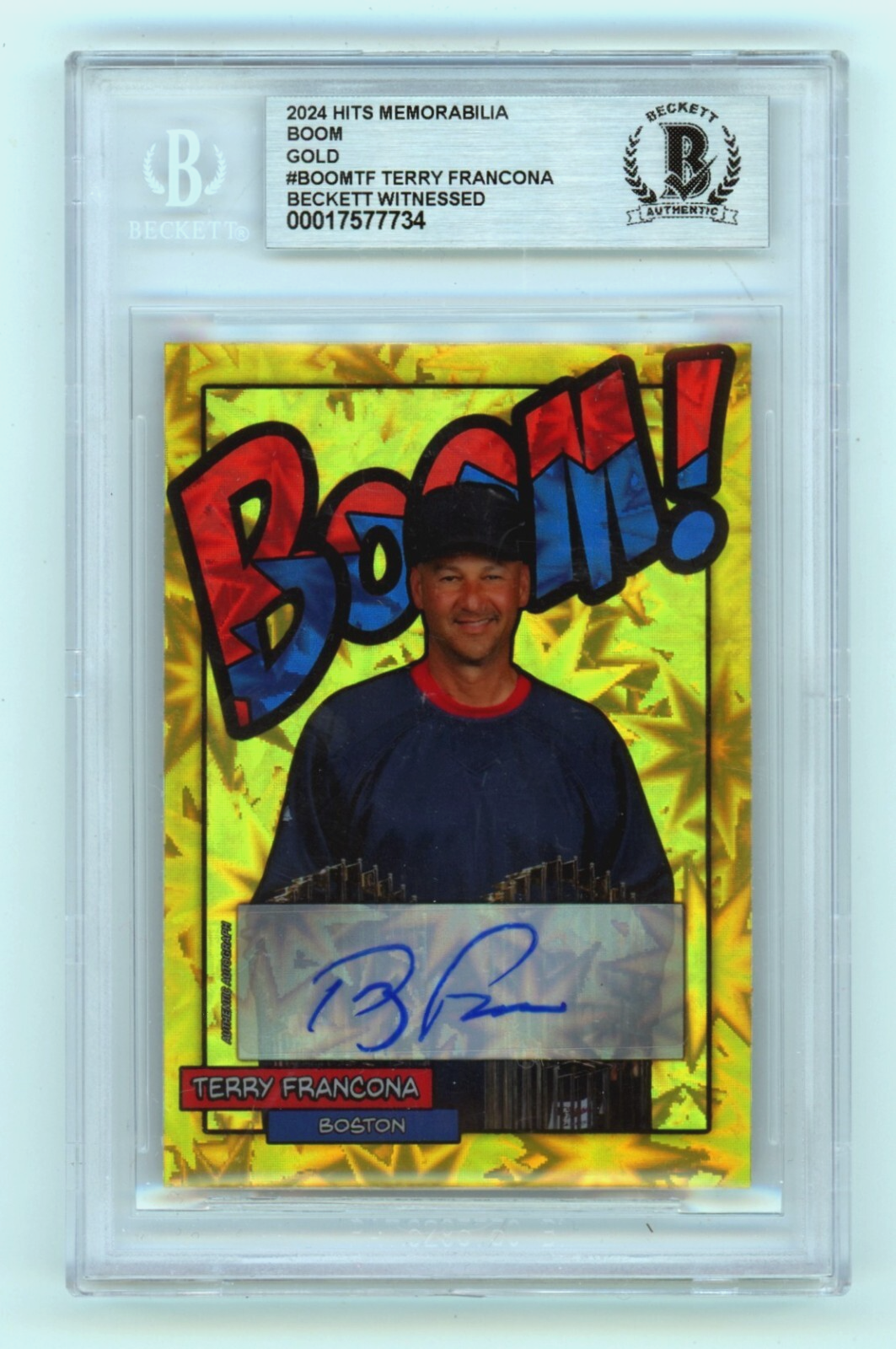 Terry Francona 2024 Hits Memorabilia BOOM Gold /10 Signed BGS BAS Auto Red Sox-Powers Sports Memorabilia
