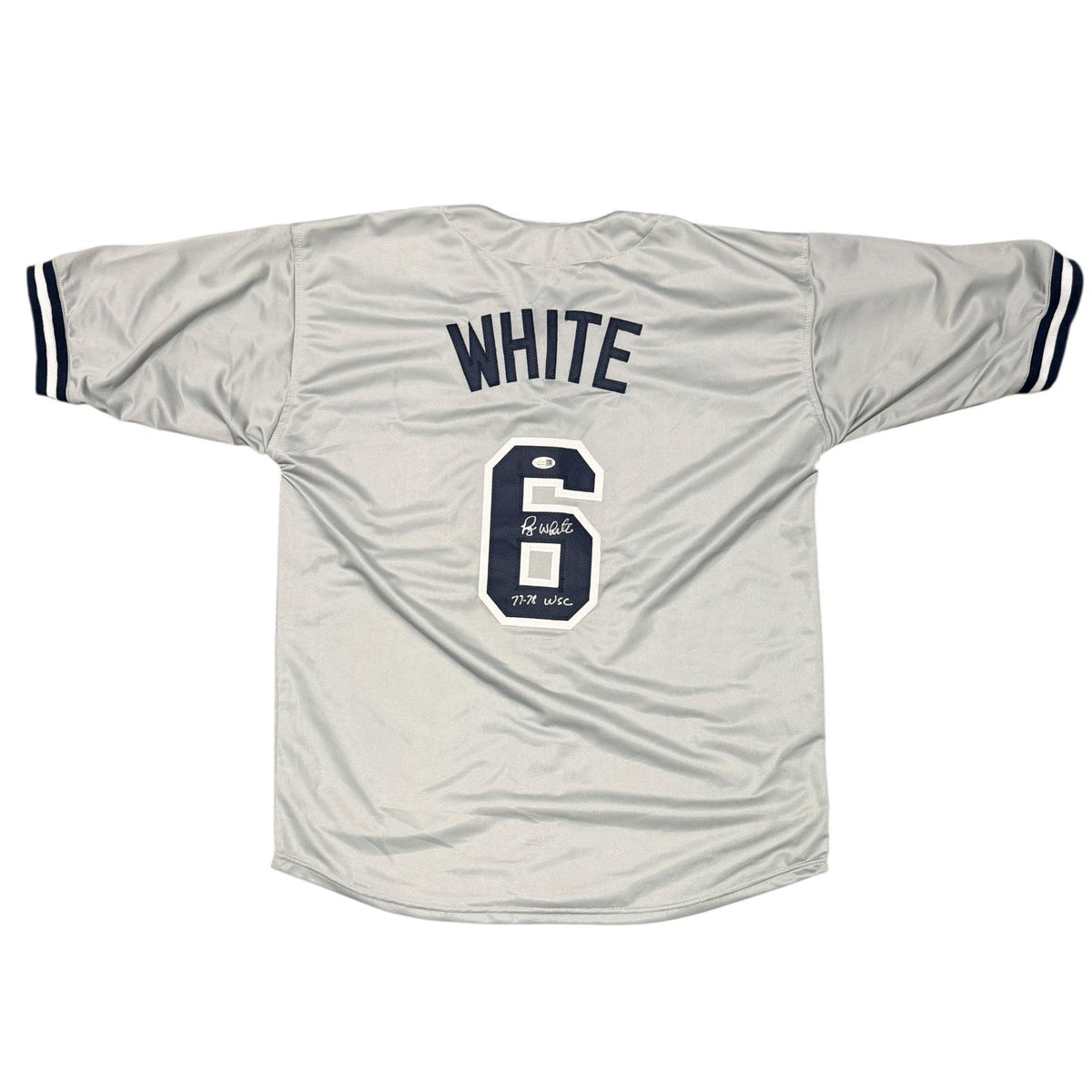 Roy White Signed New York Yankees Custom Jersey 77-78 WSC JSA Witness COA G-Powers Sports Memorabilia