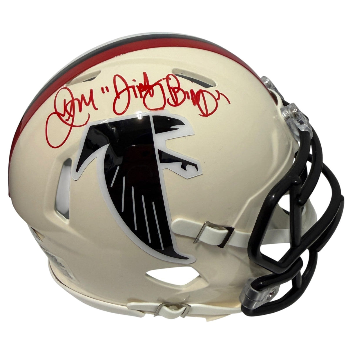 Jamal Anderson Signed Falcons Retro Mini Helmet w/ Dirty Bird JSA Witness Authenticated-Powers Sports Memorabilia