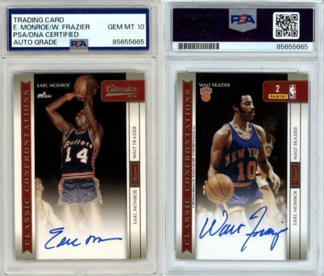 Earl Monroe Walt Frazier 2009-10 Classics Confrontations Dual Signed PSA 10 Auto-Powers Sports Memorabilia