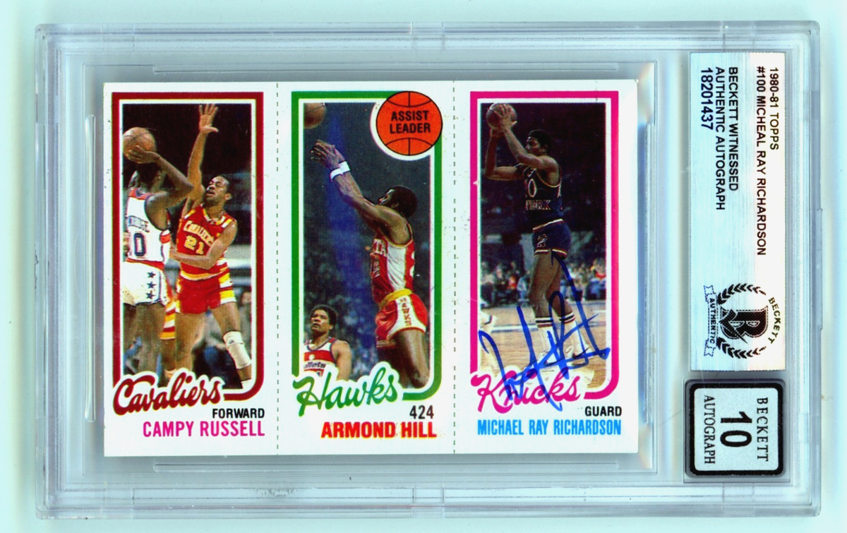 Micheal Ray Richardson 1980-81 Topps #100 Signed Rookie RC Beckett BGS 10 Auto-Powers Sports Memorabilia