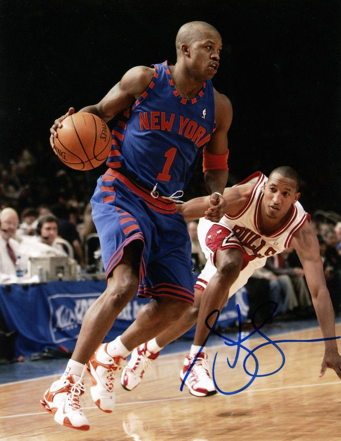 Steve Francis Signed Autographed New York Knicks 8x10 Photo LSCM COA-Powers Sports Memorabilia