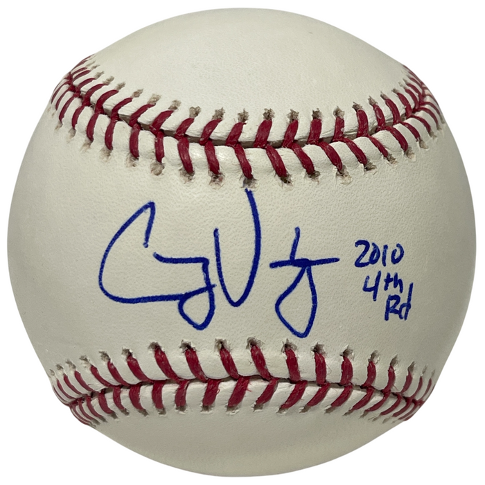 Cory Vaughn Signed ROMLB Baseball w/ 2010 4th RD NY Mets LSCM Authenticated-Powers Sports Memorabilia