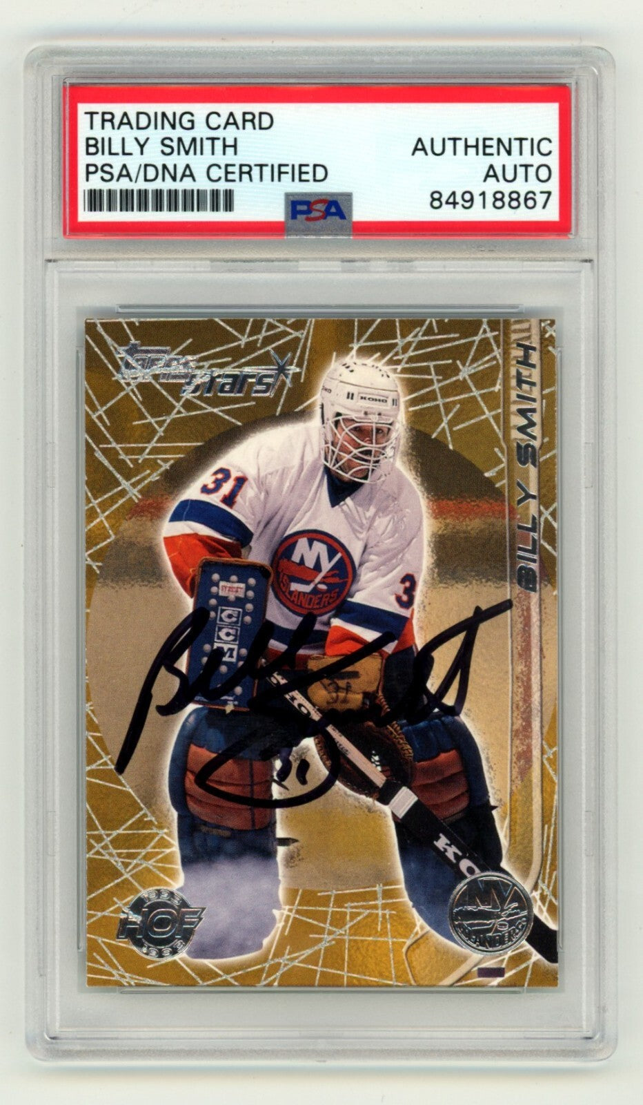 Billy Smith 2000-01 Topps Stars #99 Signed PSA Authentic Auto NY Islanders HOF-Powers Sports Memorabilia