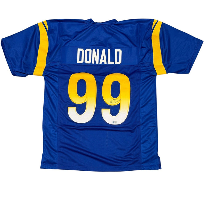 Aaron Donald Signed Custom Jersey Beckett Witness Authenticated-Powers Sports Memorabilia