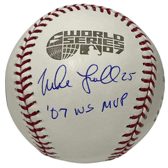 Mike Lowell Signed 2007 World Series LE Gold Baseball w WS MVP Beckett W Beckett Authenticated-Powers Sports Memorabilia