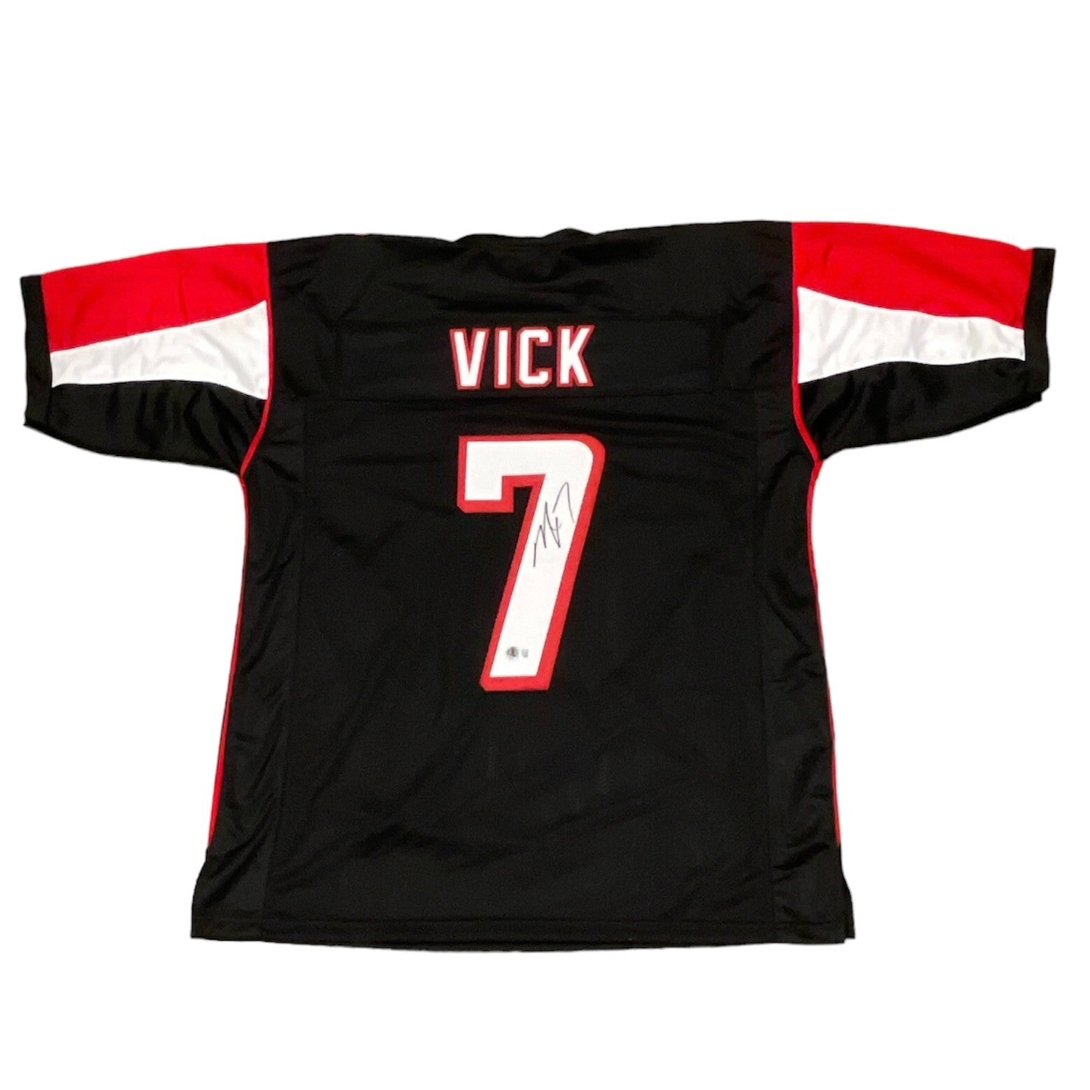 Michael Vick Signed Custom Black Jersey Beckett Witness Authenticated-Powers Sports Memorabilia