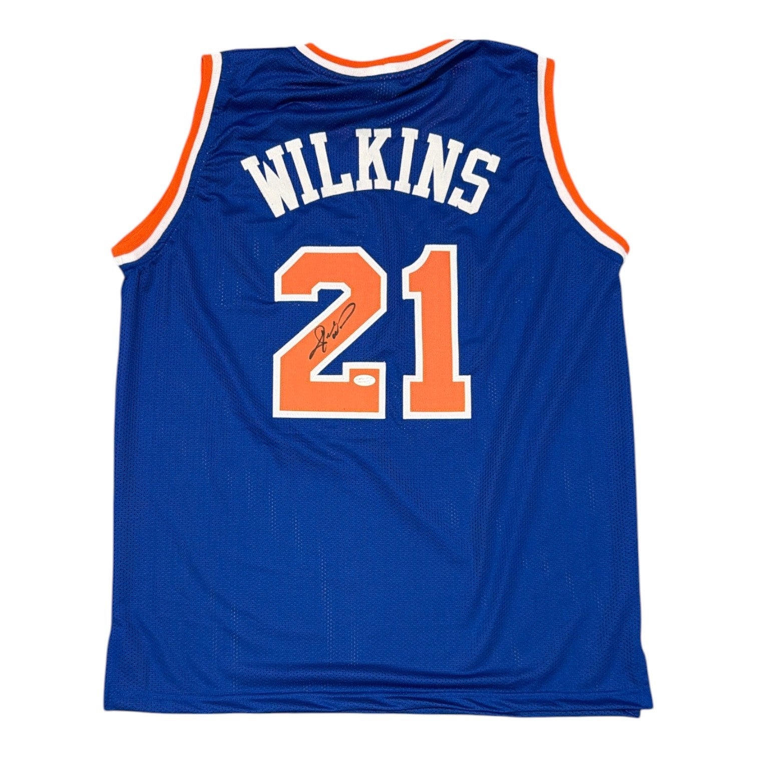Gerald Wilkins Signed Custom Jersey JSA Witness Authenticated - Blue Jersey-Powers Sports Memorabilia