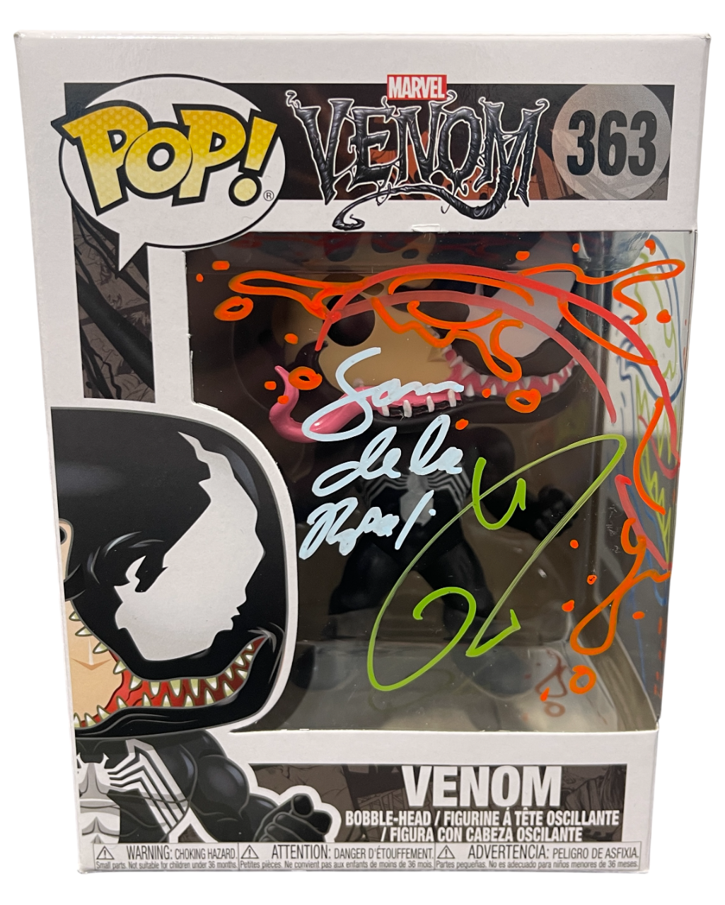 Tom Hardy Signed Venom Funko Pop #363 w/ Sam De La Rosa Sketch BAS & JSA COA B-Powers Sports Memorabilia