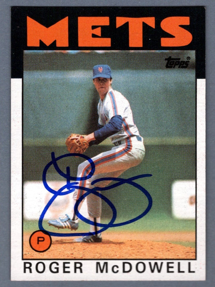 Roger McDowell Signed 1986 Topps #547 Rookie RC LSCM Authenticated New York Mets-Powers Sports Memorabilia