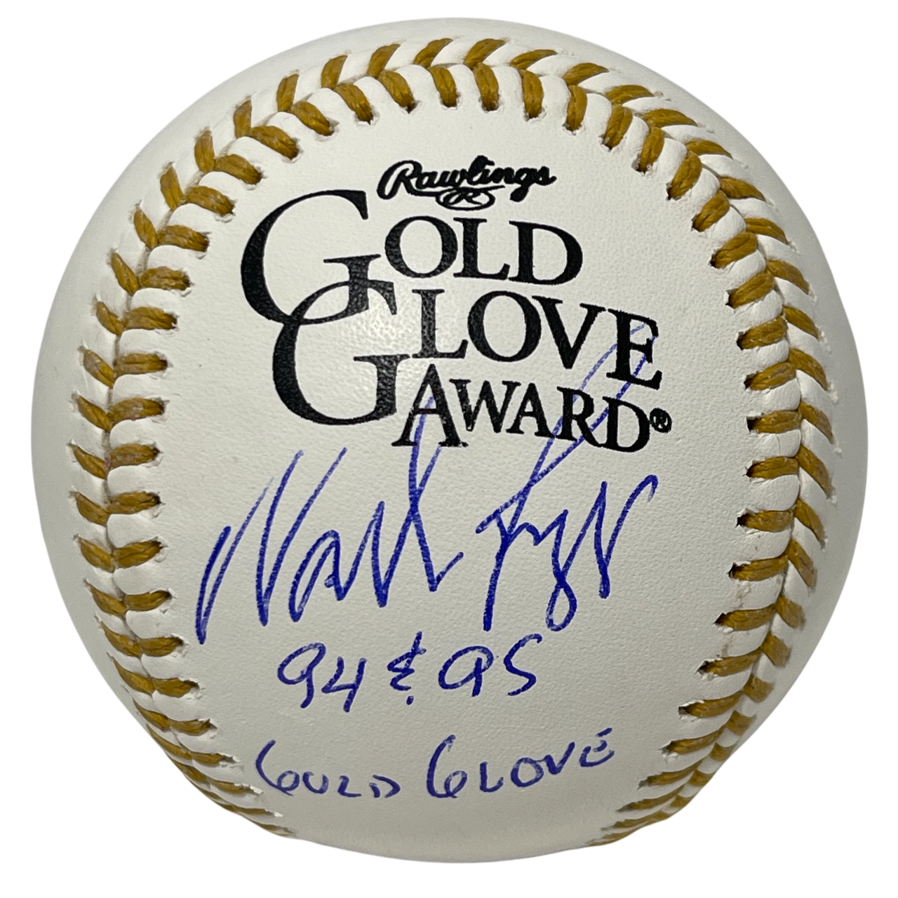 Wade Boggs Signed Rawlings Gold Glove Baseball w/ 94 95 GG Beckett Witness Authenticated-Powers Sports Memorabilia