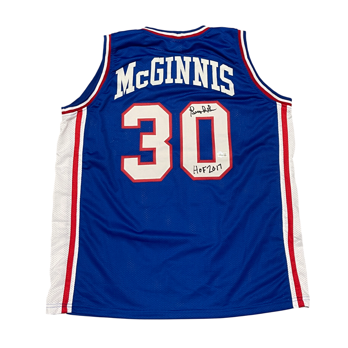 George McGinnis Signed Custom Jersey w/ HOF 2017 Beckett Authenticated-Powers Sports Memorabilia