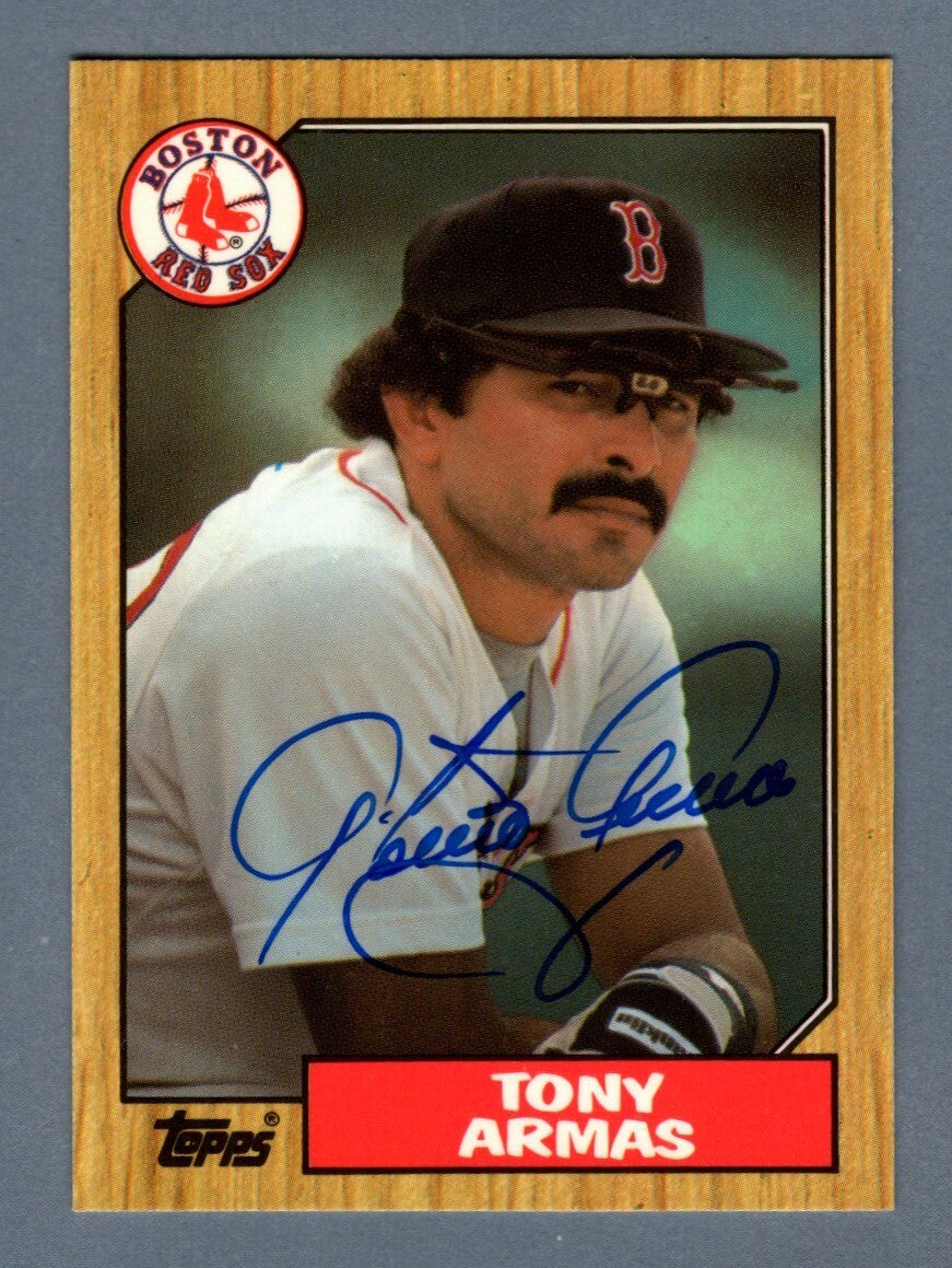 Tony Armas Signed 1987 Topps Tiffany #535 SP LSCM Authenticated Boston Red Sox-Powers Sports Memorabilia