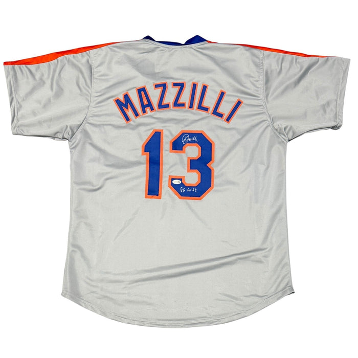 Lee Mazzilli Signed Custom Jersey w/ 86 WSC JSA Witness Authenticated-Powers Sports Memorabilia