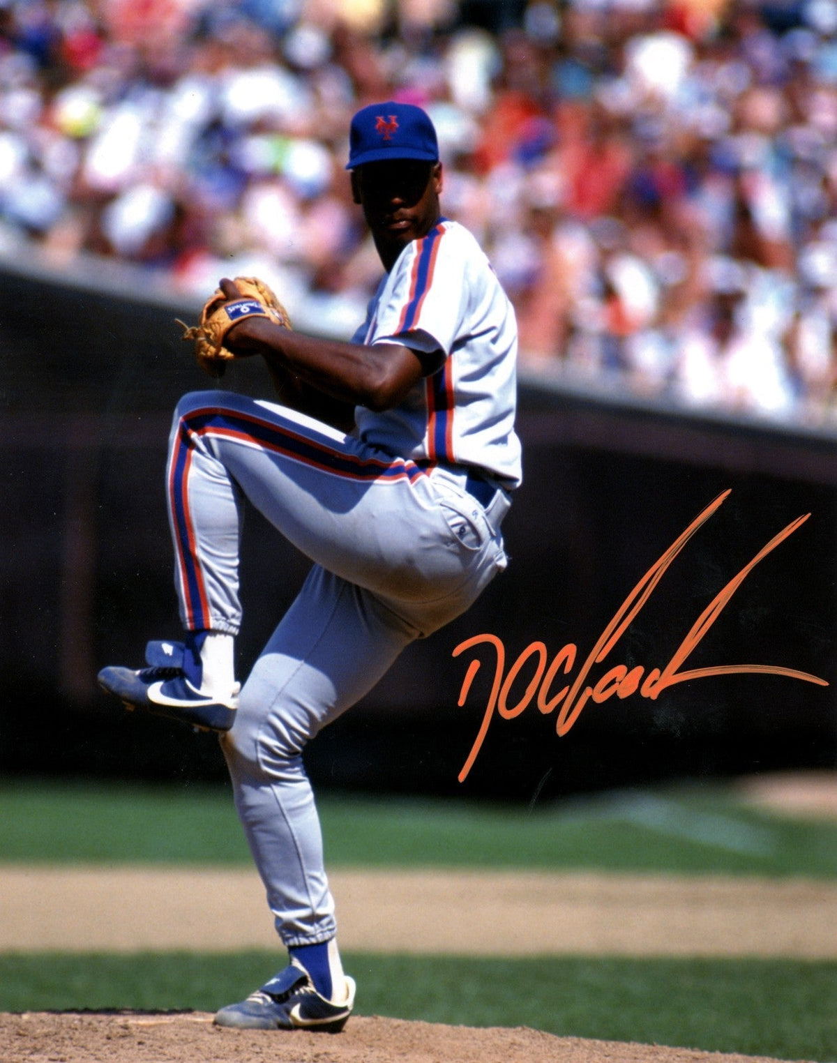 Dwight Doc Gooden Signed New York Mets 8x10 LSCM Authenticated #7-Powers Sports Memorabilia