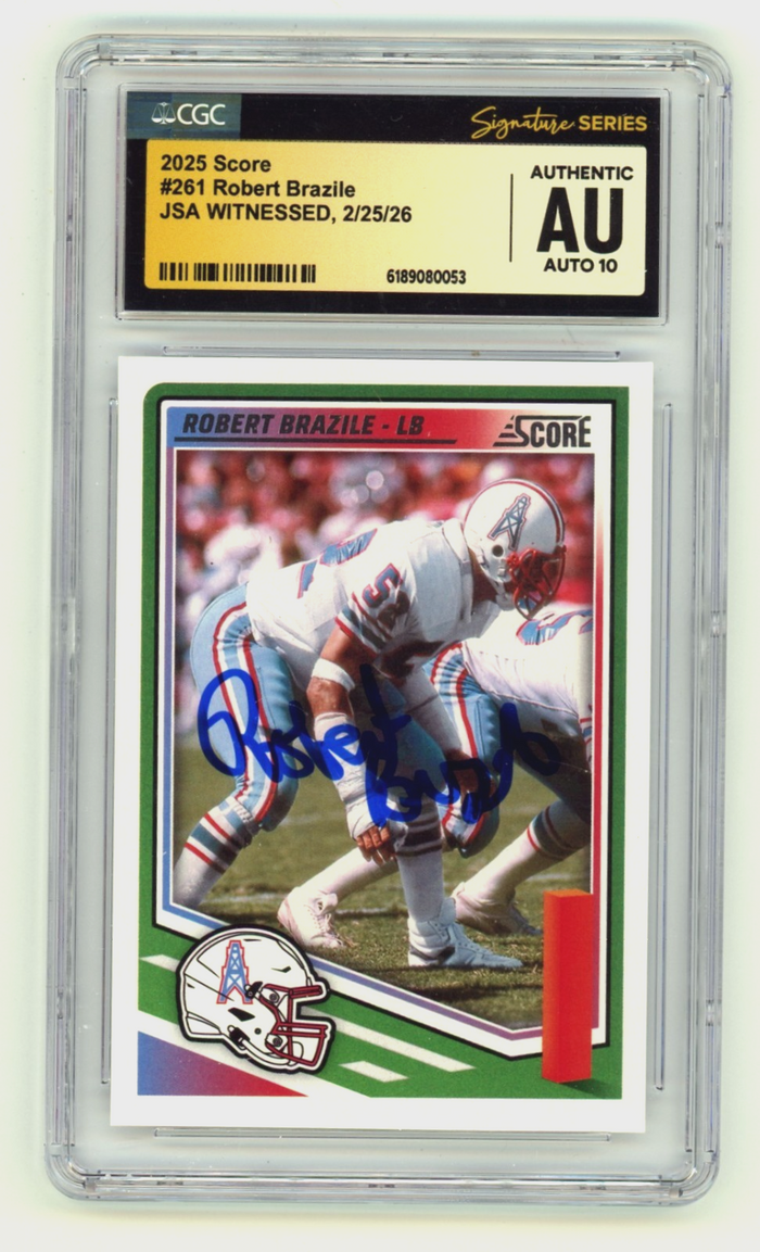 Robert Brazile 2025 Score #261 Signed JSA CGC 10 Auto Houston Oilers HOF-Powers Sports Memorabilia