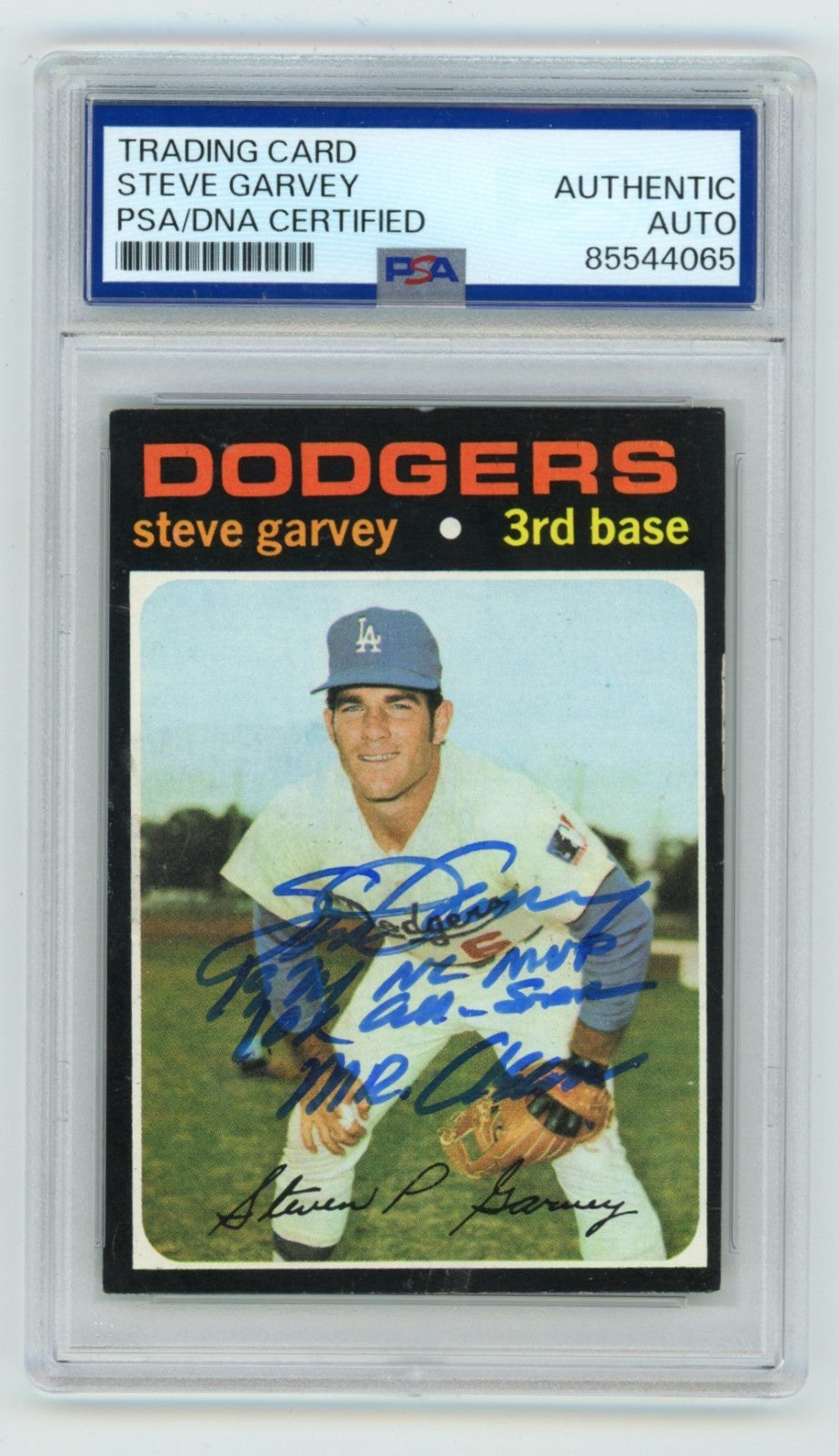 Steve Garvey 1971 Topps #341 Signed Rookie RC w/ 3 Insc. PSA Auto B Mr. Clean-Powers Sports Memorabilia
