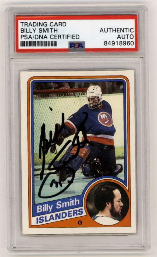 Billy Smith 1984-85 Topps #101 Signed PSA Authentic Auto Black Islanders HOF-Powers Sports Memorabilia