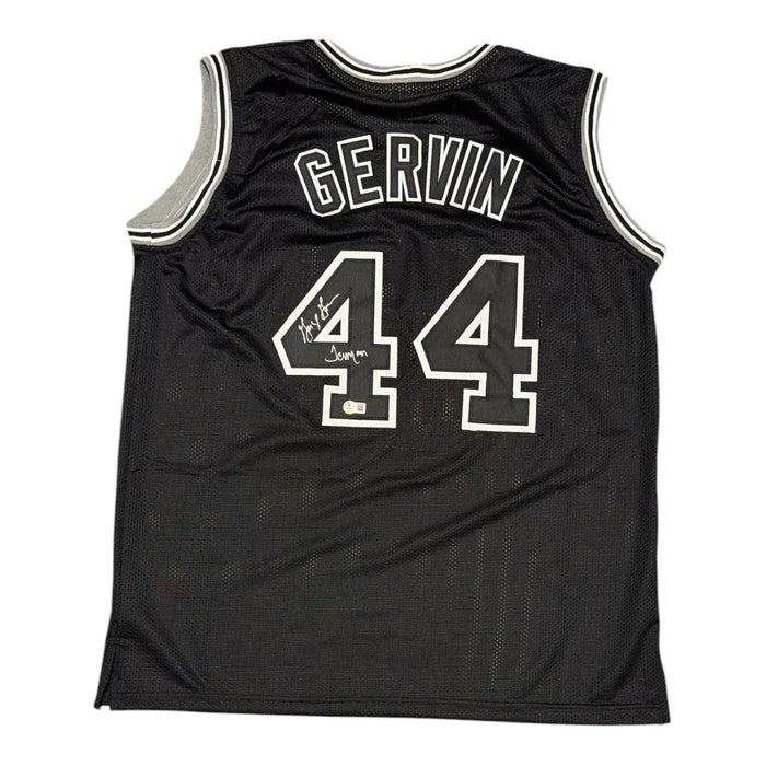 George Gervin Signed Custom Jersey w/ Iceman Beckett W Beckett Authenticated-Powers Sports Memorabilia