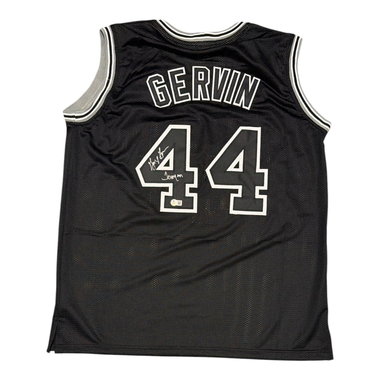 George Gervin Signed Custom Jersey w/ Iceman Beckett W Beckett Authenticated-Powers Sports Memorabilia