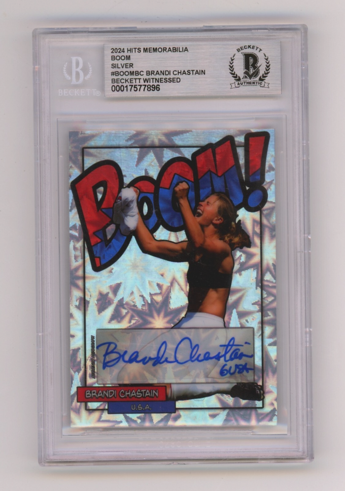 Brandi Chastain 2024 Hits Memorabilia BOOM Silver /6 Signed w/ USA BGS BAS Auto-Powers Sports Memorabilia