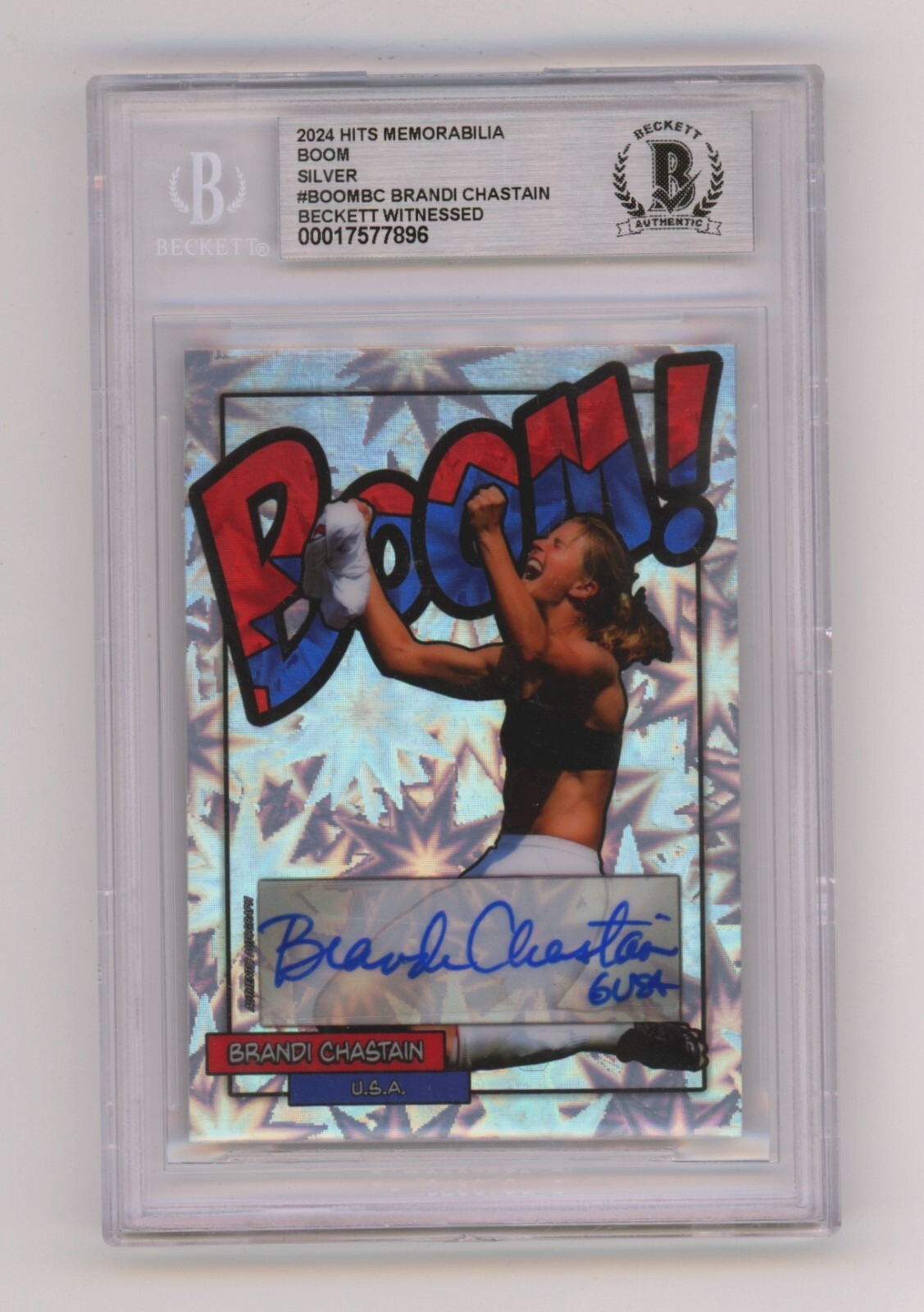Brandi Chastain 2024 Hits Memorabilia BOOM Silver /6 Signed w/ USA BGS BAS Auto-Powers Sports Memorabilia