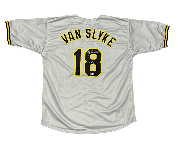 Andy Van Slyke Signed Pittsburgh Pirates Custom Jersey w 3x AS Beckett W BAS COA-Powers Sports Memorabilia