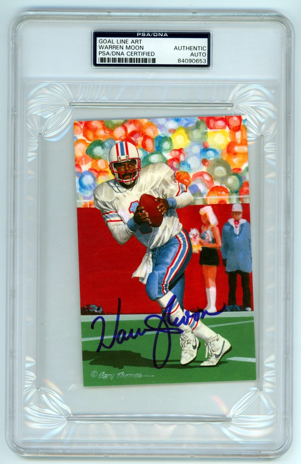 Warren Moon Signed Auto GLAC Goal Line Art Card PSA/DNA Authenticated Oilers HOF-Powers Sports Memorabilia