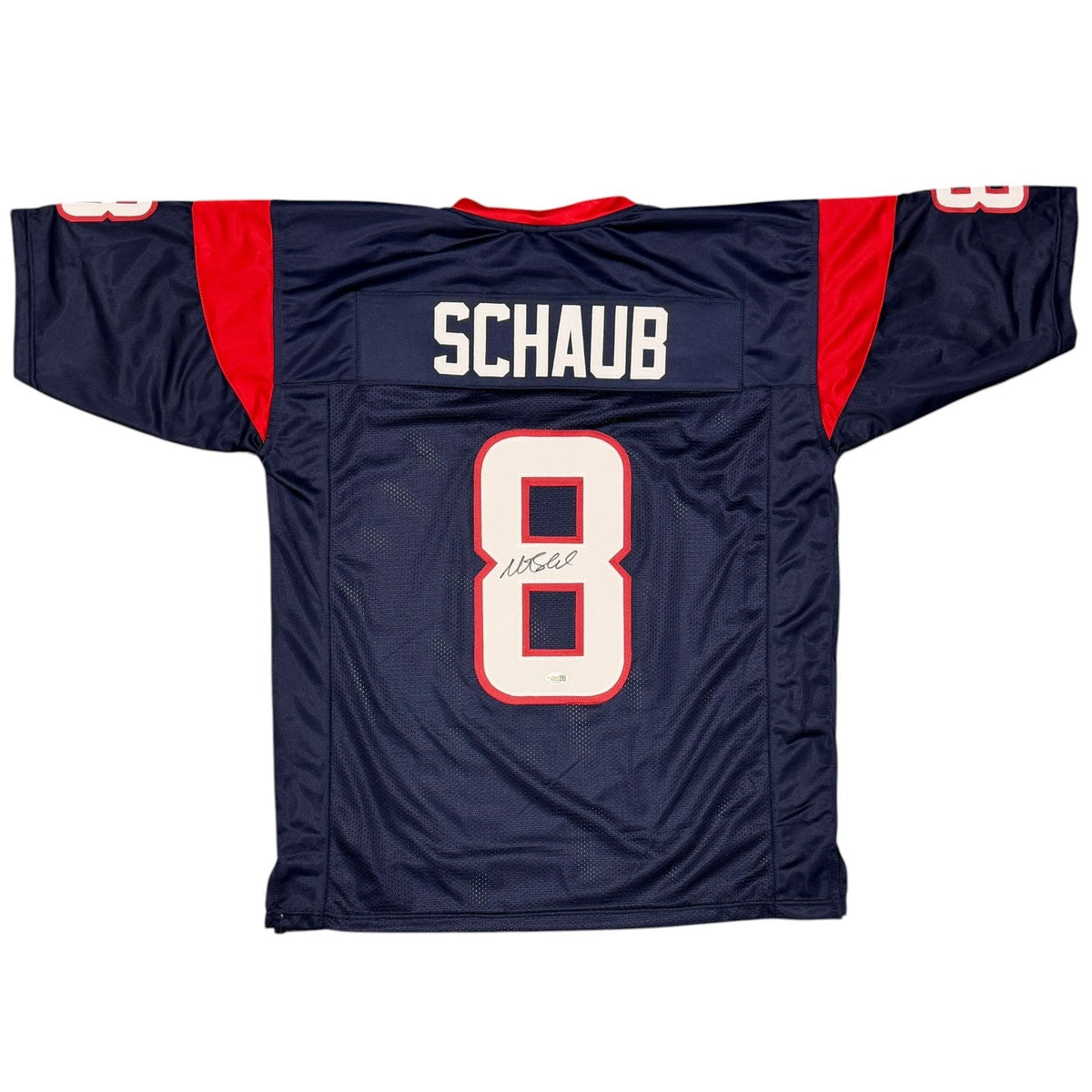 Matt Schaub Signed Houston Texans Custom Jersey JSA Witness Authenticated-Powers Sports Memorabilia