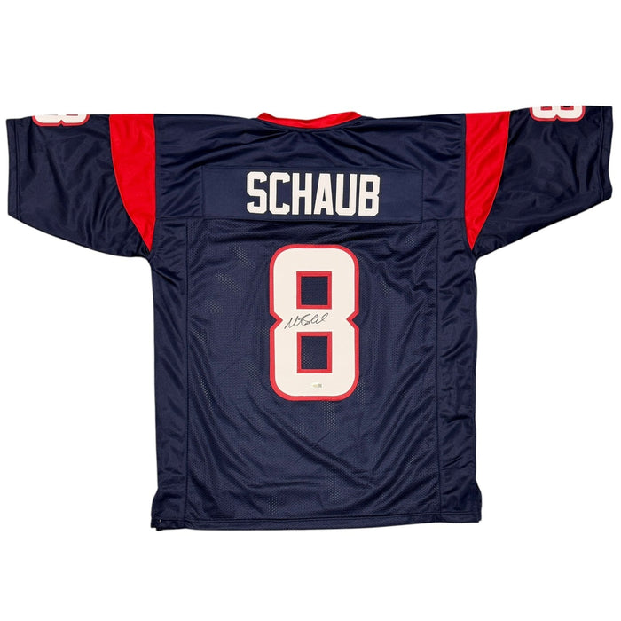 Matt Schaub Signed Houston Texans Custom Jersey JSA Witness Authenticated-Powers Sports Memorabilia