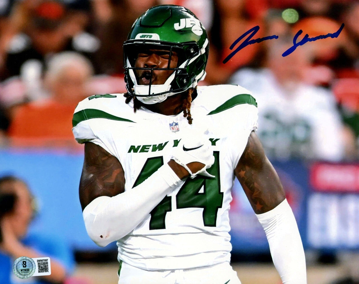 Jamien Sherwood Signed New York Jets 8x10 Photo Beckett Witness Authenticated #3-Powers Sports Memorabilia