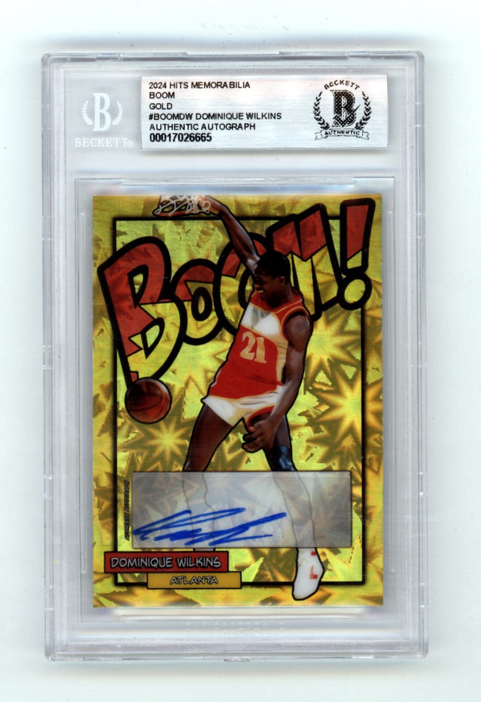 Dominique Wilkins 2024 Hits Memorabilia BOOM Gold #/10 Signed BGS BAS Auto Hawks-Powers Sports Memorabilia