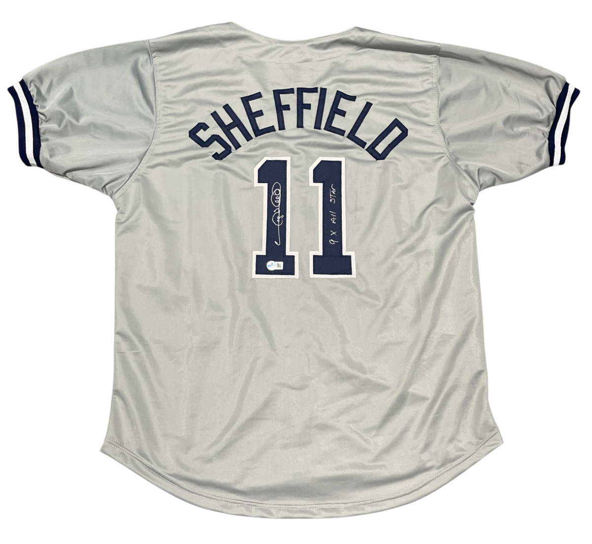 Gary Sheffield Signed Yankees Custom Jersey w/ 9x All Star Beckett Wit BAS COA-Powers Sports Memorabilia