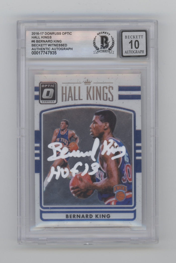 Bernard King 2016-17 Donruss Hall Kings #6 Signed w/HOF 13 Beckett BGS 10 Auto-Powers Sports Memorabilia