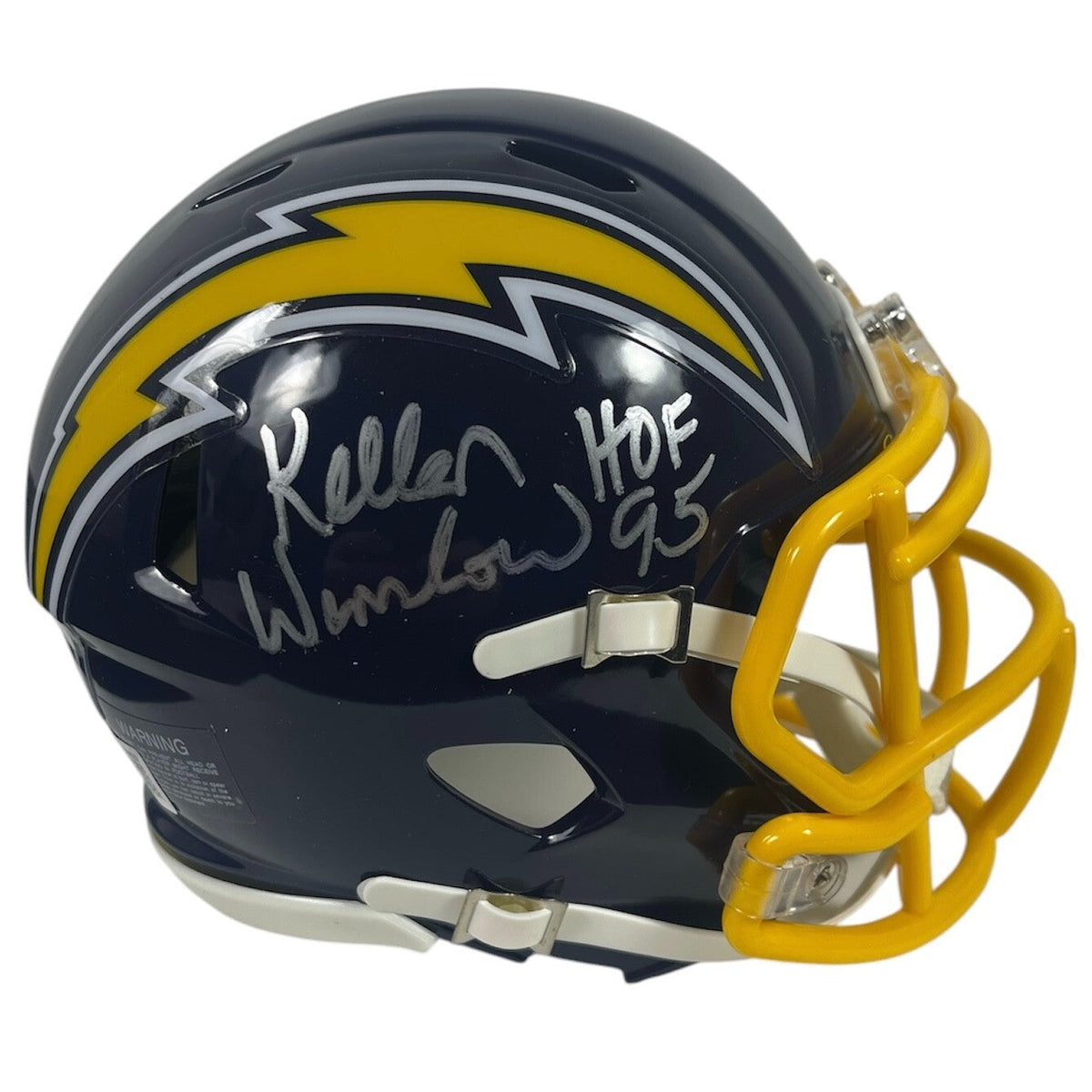 Kellen Winslow Sr. Signed Chargers TB Mini Helmet w/ HOF 95 Beckett Witness Authenticated-Powers Sports Memorabilia