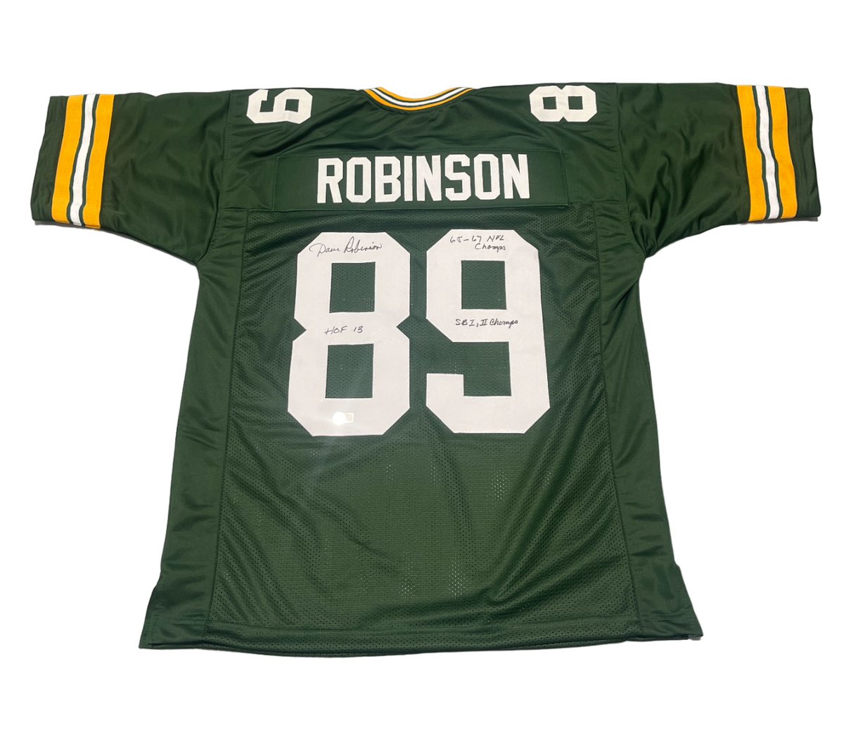 Dave Robinson Signed Green Bay Packers Custom Jersey w/ 3 Ins Beckett W BAS COA-Powers Sports Memorabilia