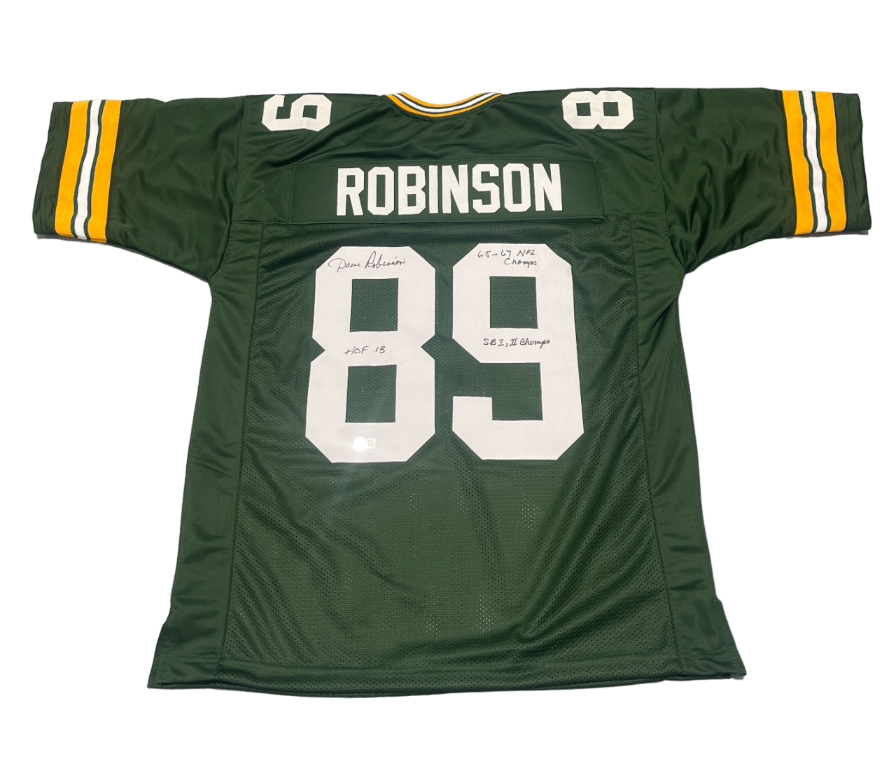 Dave Robinson Signed Custom Jersey w/ 3 Ins Beckett W Beckett Authenticated-Powers Sports Memorabilia