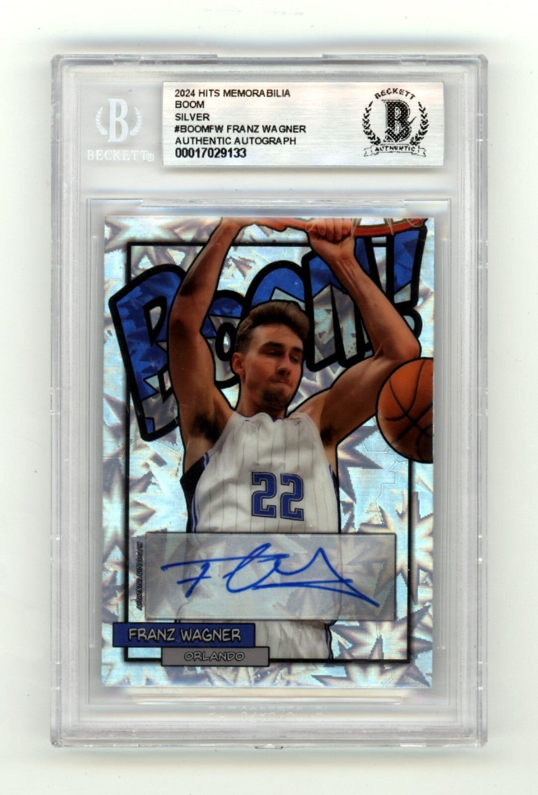 Franz Wagner 2024 Hits Memorabilia BOOM Silver #22/22 Signed BGS BAS Auto Magic-Powers Sports Memorabilia