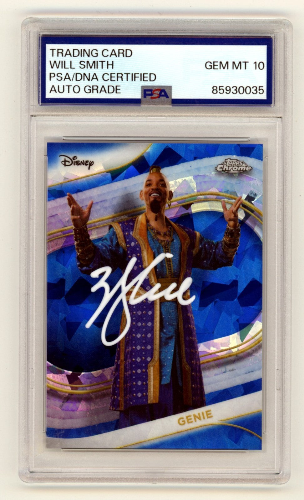 Will Smith 2025 Topps Chrome Sapphire Disney #186 Genie Signed PSA 10 Auto-Powers Sports Memorabilia