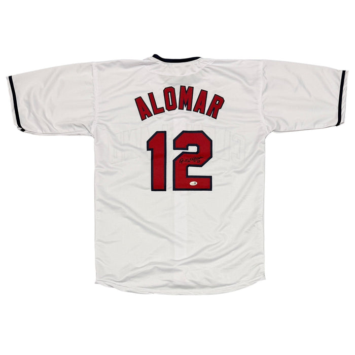 Roberto Alomar Signed Cleveland Indians Custom White Jersey JSA Witness COA-Powers Sports Memorabilia