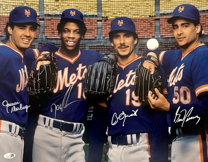 Gooden Darling Ojeda Fernandez Mets Starting Four Signed 16x20 Photo JSA Witness Authenticated A-Powers Sports Memorabilia